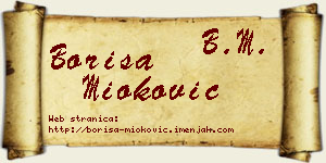Boriša Mioković vizit kartica